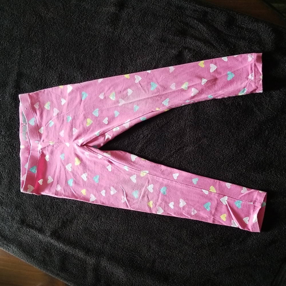 Pink Leggings with Tie Dye Hearts, Size S/CH (6-6X)